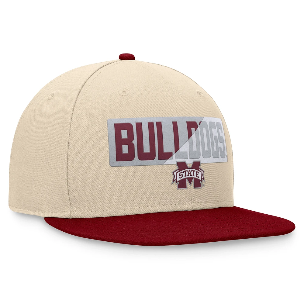 Casquette Snapback Goalaso Top of the World kaki pour hommes des Bulldogs de l'État du Mississippi