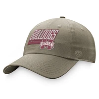 Men's Top of the World Khaki Mississippi State Bulldogs Slice Adjustable Hat