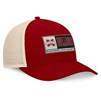 Casquette ajustable Bennett Trucker pour homme Top of the World bordeaux/naturel Mississippi State Bulldogs