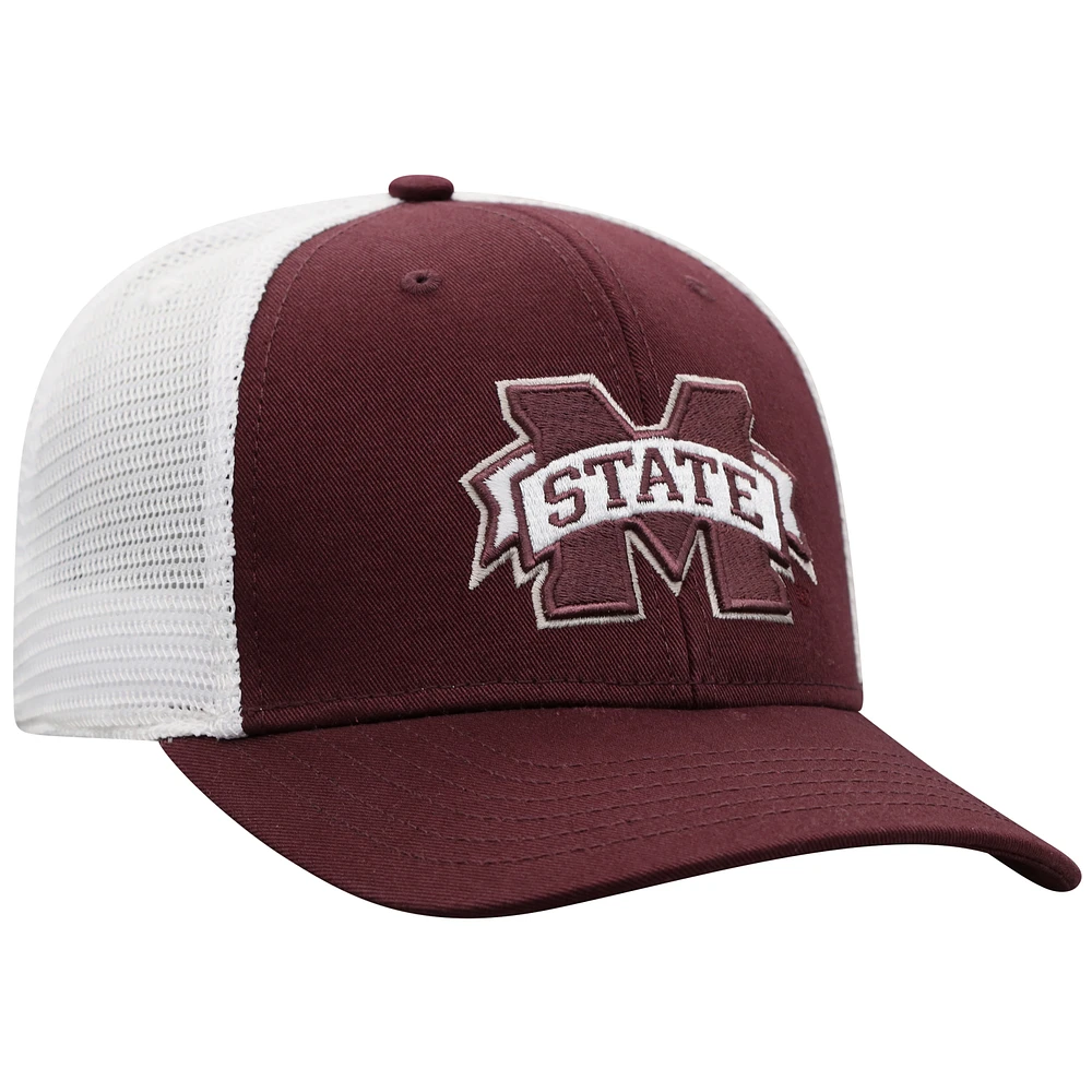 Casquette Snapback Top of the World Mississippi State Bulldogs marron/blanc pour homme