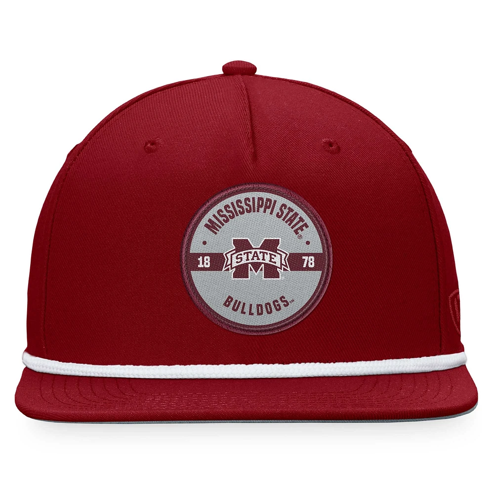 Chapeau Top of the World marron pour hommes, Mississippi State Bulldogs Bank