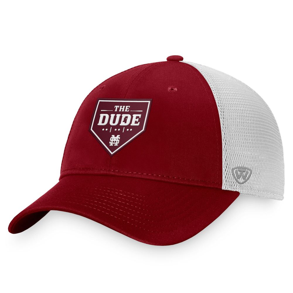 Men's Top of the World Maroon Mississippi State Bulldogs The Dude Home Plate Snapback Trucker Hat