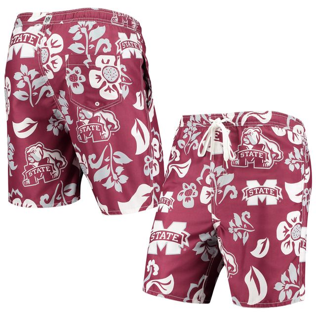 Maillot de bain Wes & Willy Mississippi State Bulldogs Floral Volley Logo pour homme