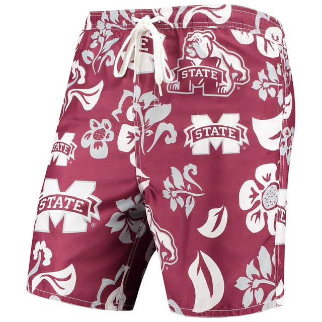 Maillot de bain Wes & Willy Mississippi State Bulldogs Floral Volley Logo pour homme