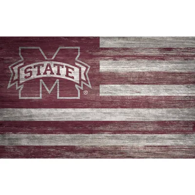 Mississippi State Bulldogs 11'' x 19'' Distressed Flag Sign