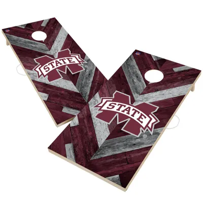 Mississippi State Bulldogs 2' x 4' Herringbone Design Cornhole Set