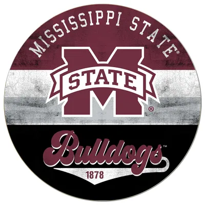 Mississippi State Bulldogs 20'' x 20'' Retro Logo Circle Sign