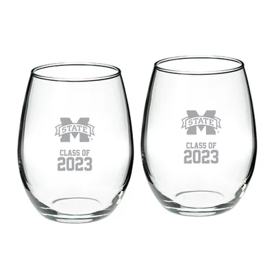 Mississippi State Bulldogs Class of 2023 21oz. 2-Piece Stemless Wine Glass Set