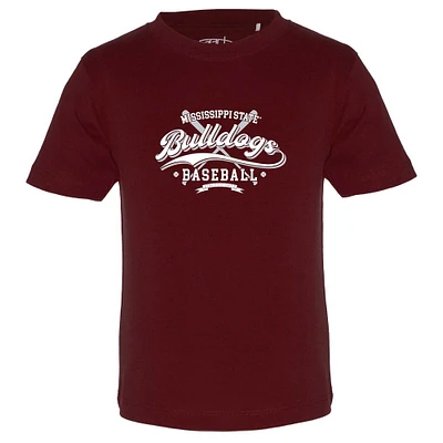 T-shirt de baseball pour tout-petits Garb Maroon Mississippi State Bulldogs Toni