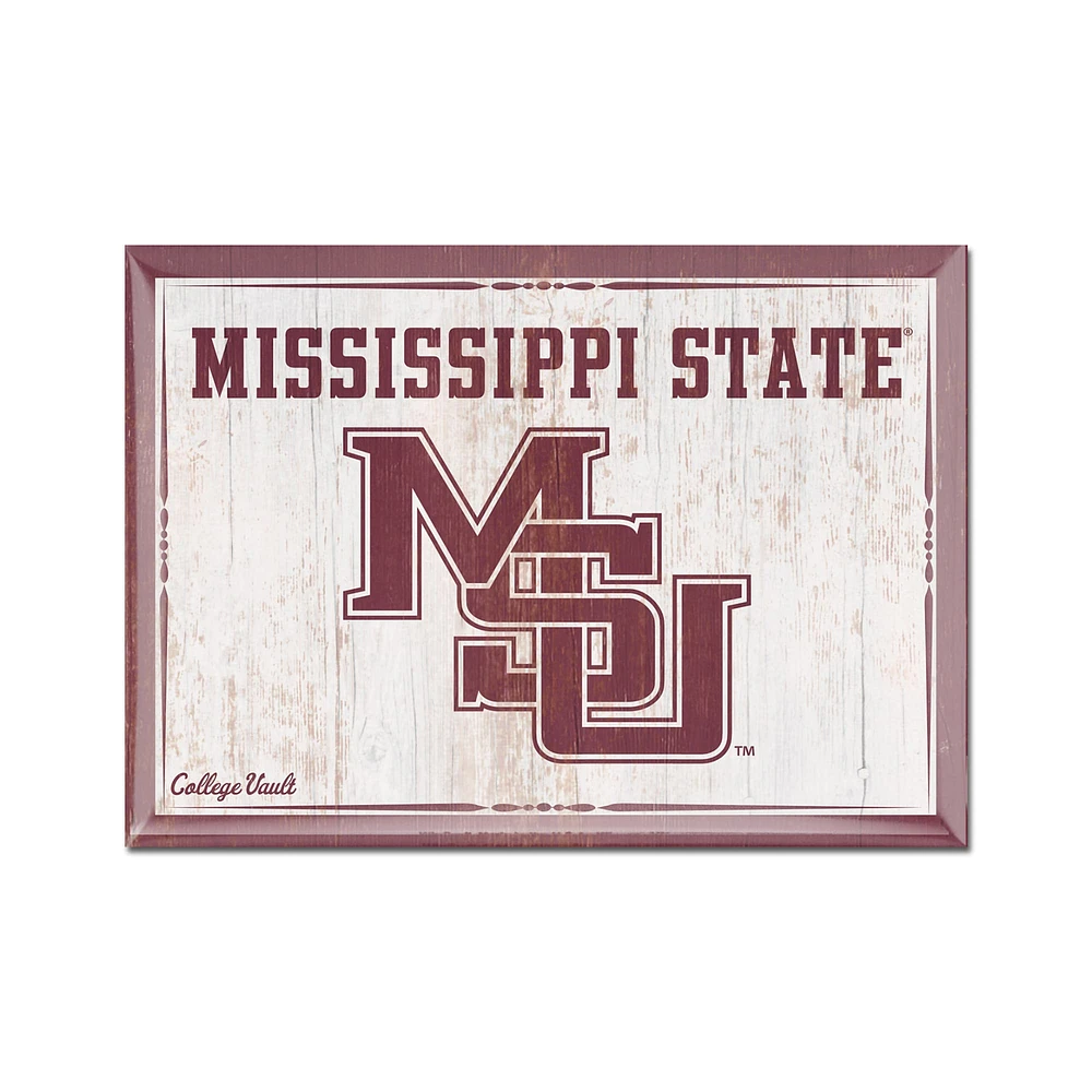 WinCraft Mississippi State Bulldogs College Vault Aimant de réfrigérateur en métal 6,3 x 8,9 cm