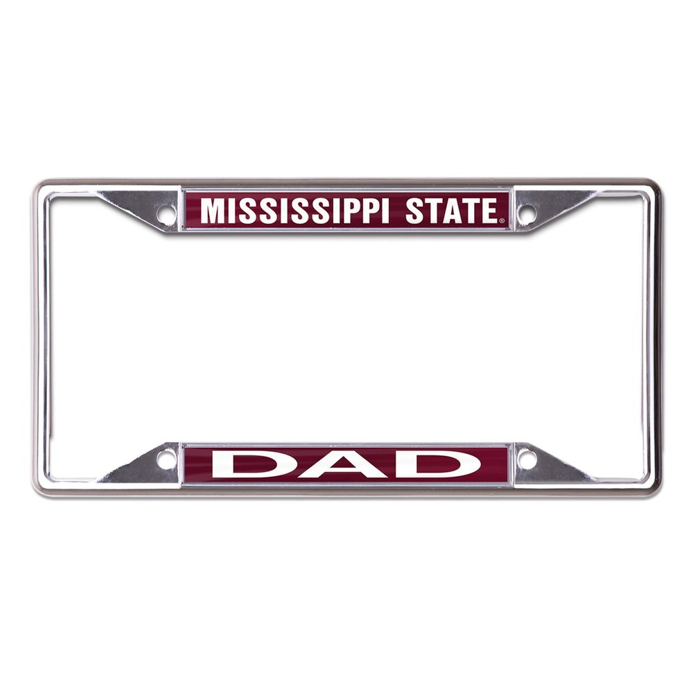 WinCraft Mississippi State Bulldogs Dad School Supporter Laser Cut Metal License Plate Frame