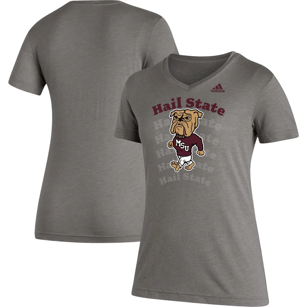 Lids Mississippi State Bulldogs adidas Women's Vault Logo Repeat Tri-Blend V-Neck T-Shirt - Heathered Gray Brazos Mall
