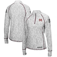 Women's Colosseum Camo Mississippi State Bulldogs OHT Military Appreciation Officer Arctic Lightweight Quarter-Zip Top