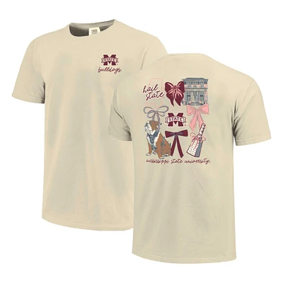 T-shirt Coquette pour femme, couleurs naturelles, motif Mississippi State Bulldogs
