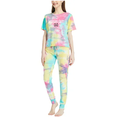 Mississippi State Bulldogs Concepts Sport Women's Velodrome Tie-Dye Top & Jogger Pants Set