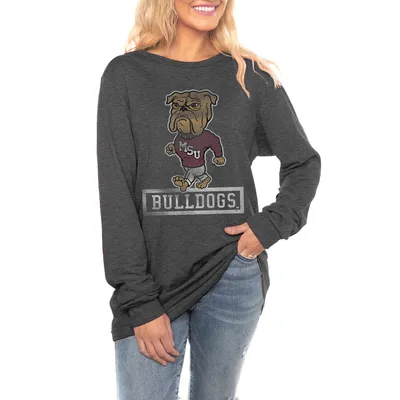 Mississippi State Bulldogs Gameday Couture Women's Tailgate Club Luxe Boyfriend Long Sleeve T-Shirt - Charcoal