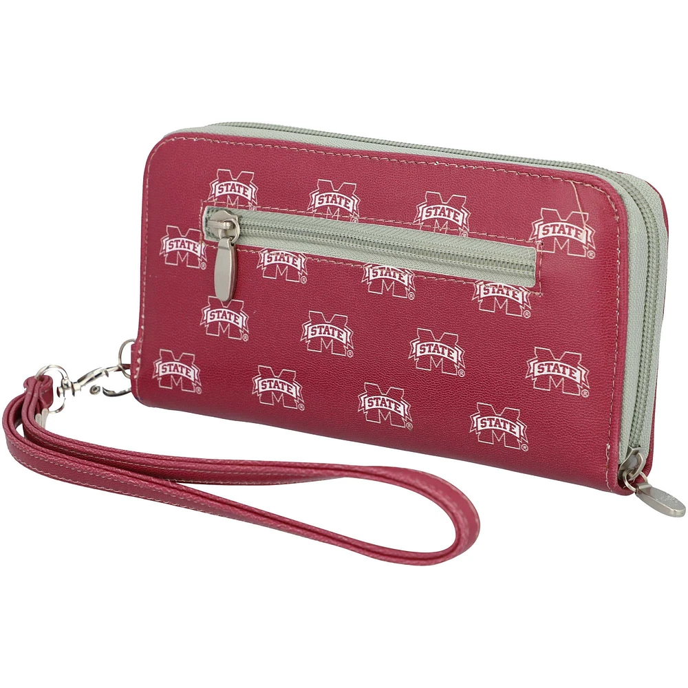 Women's Mississippi State Bulldogs Zip-Around Wristlet Wallet