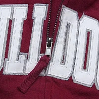 Women's Stadium Athletic Maroon Mississippi State Bulldogs Arched Name Full-Zip Hoodie