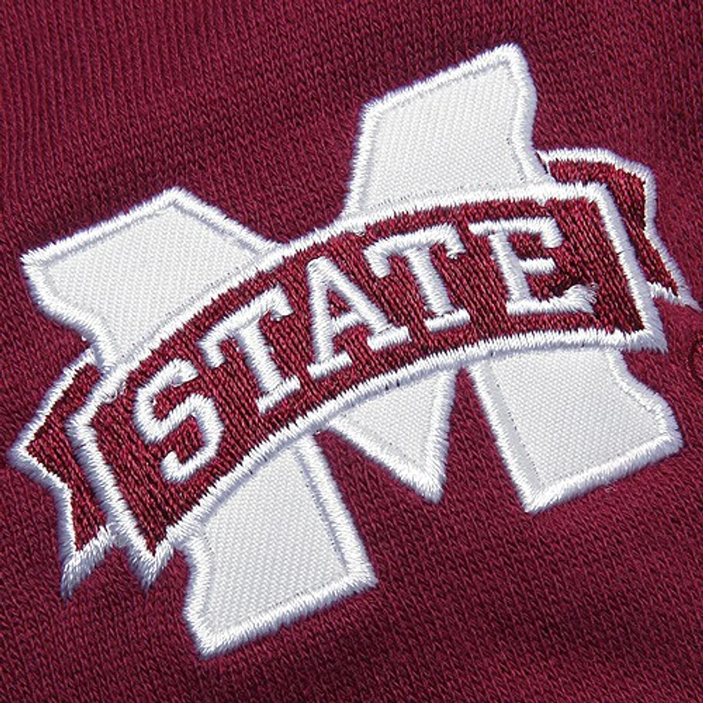 Women's Stadium Athletic Maroon Mississippi State Bulldogs Arched Name Full-Zip Hoodie