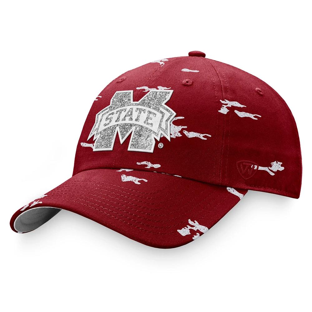 Chapeau réglable pour femme Top of the World Mississippi State Bulldogs OHT Military Appreciation Betty