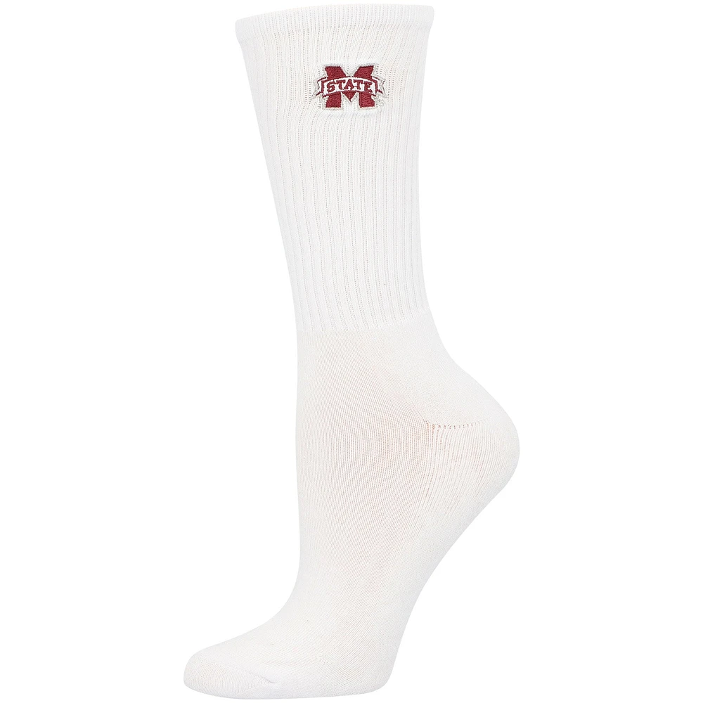 Lot de 2 paires de chaussettes courtes ZooZatz pour femmes Mississippi State Bulldogs, marron/blanc