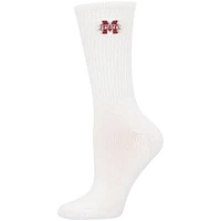 Lot de 2 paires de chaussettes courtes ZooZatz pour femmes Mississippi State Bulldogs, marron/blanc