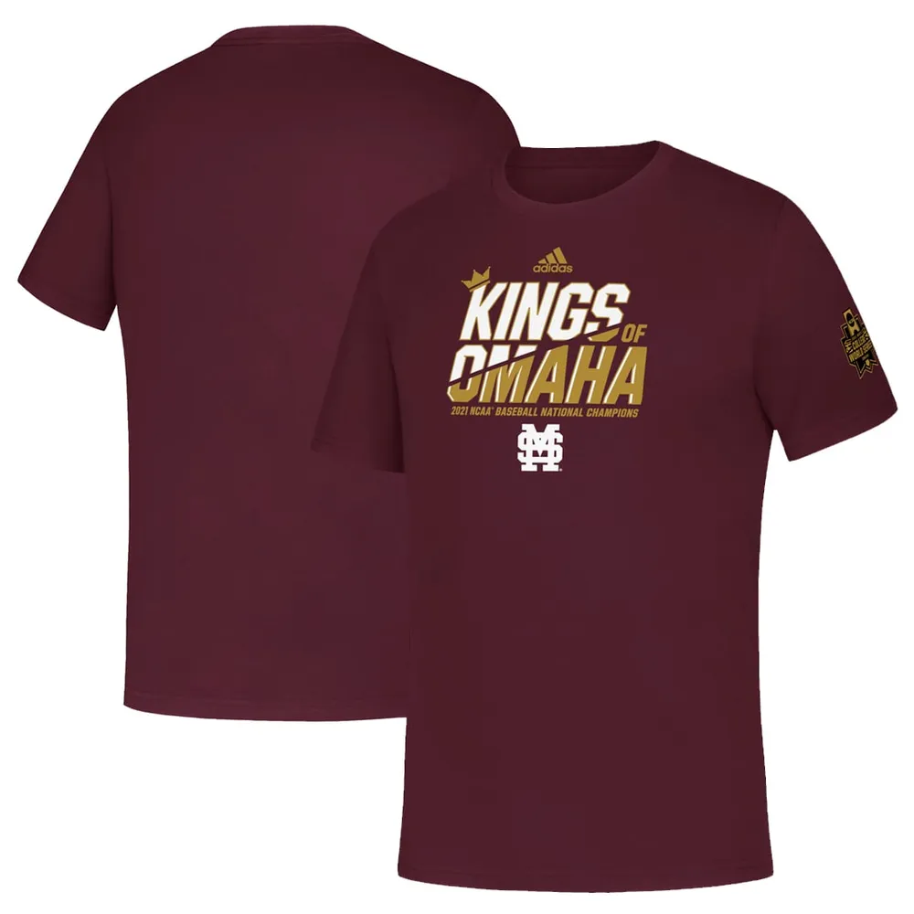 Lids State Bulldogs adidas Youth 2021 Men's Baseball College World Series Champions Parade T-Shirt - Maroon | Brazos Mall