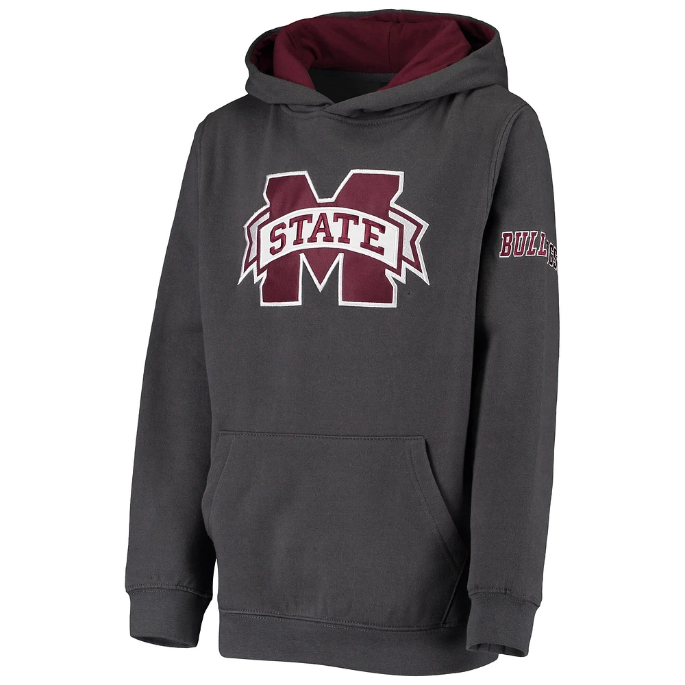 Chandail à capuchon gris anthracite Mississippi State Bulldogs Big Logo pour jeune