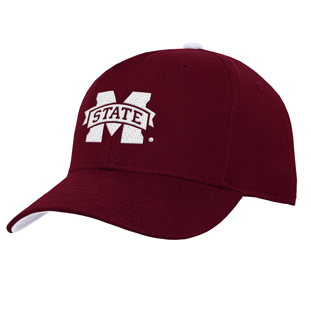 Youth Fanatics Maroon Mississippi State Bulldogs Logo Adjustable Hat