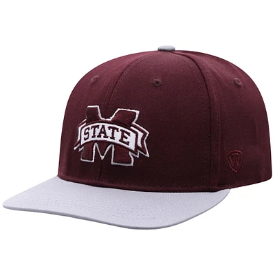 Youth Top of the World Maroon Mississippi State Bulldogs Victory Maverick Snapback Hat