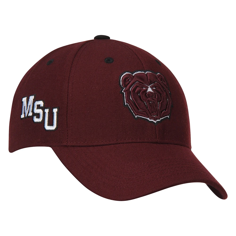 Casquette ajustable Top of the World Maroon Missouri State University Bears Triple Threat pour homme