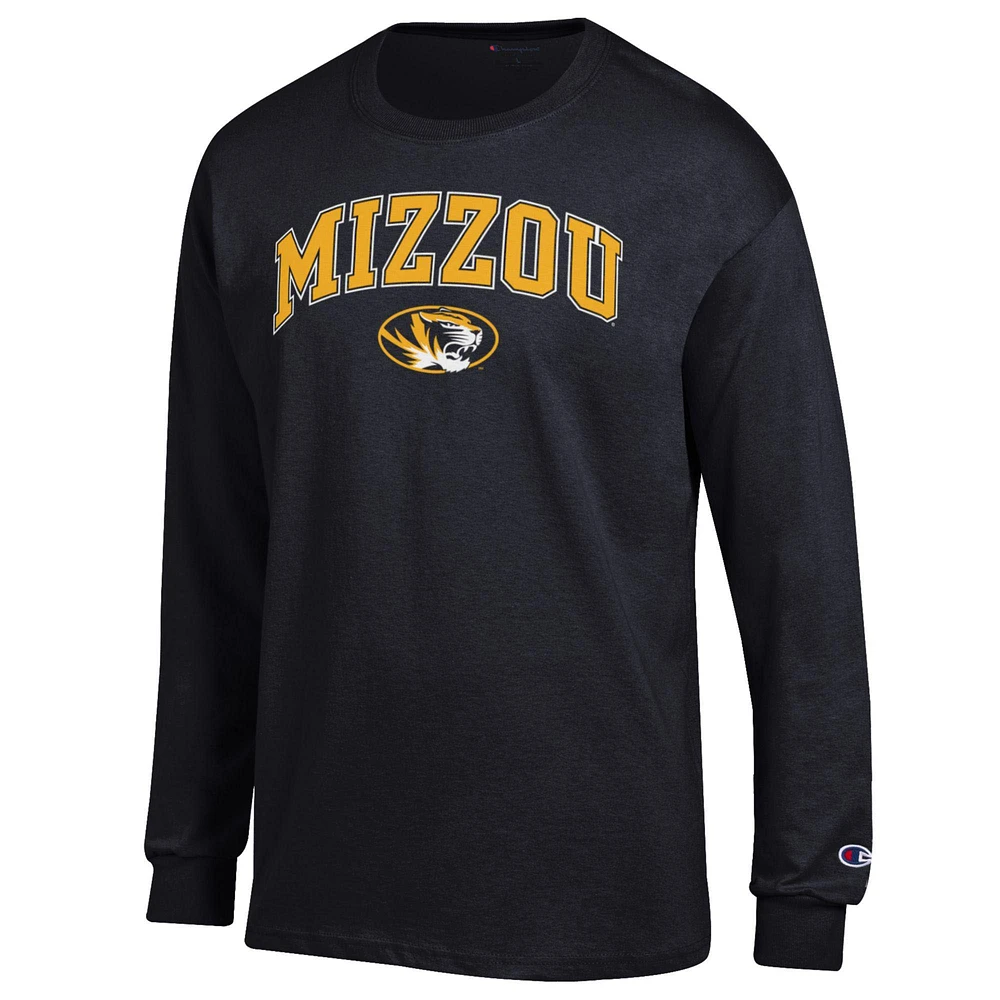 Men's Champion  Black Missouri Tigers Arch Over Logo Long Sleeve T-Shirt