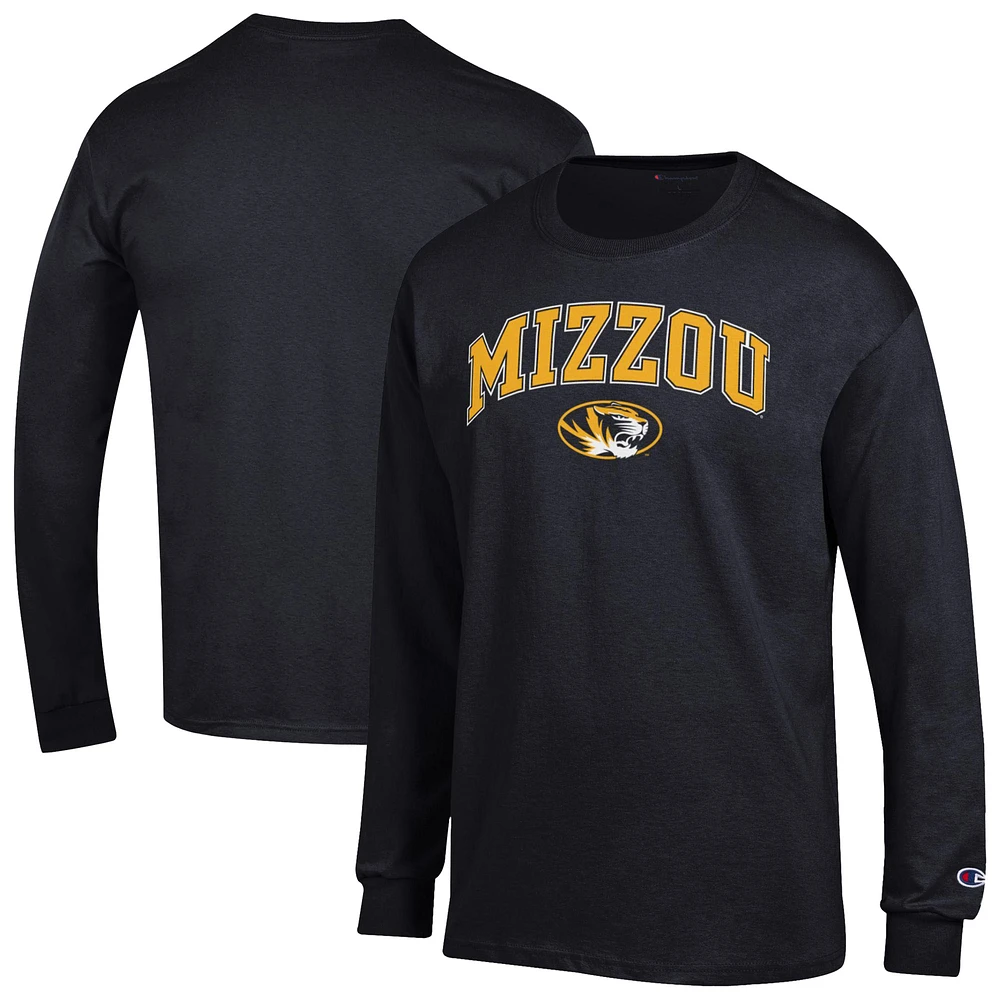 Men's Champion Black Missouri Tigers Arch Over Logo Long Sleeve T-Shirt