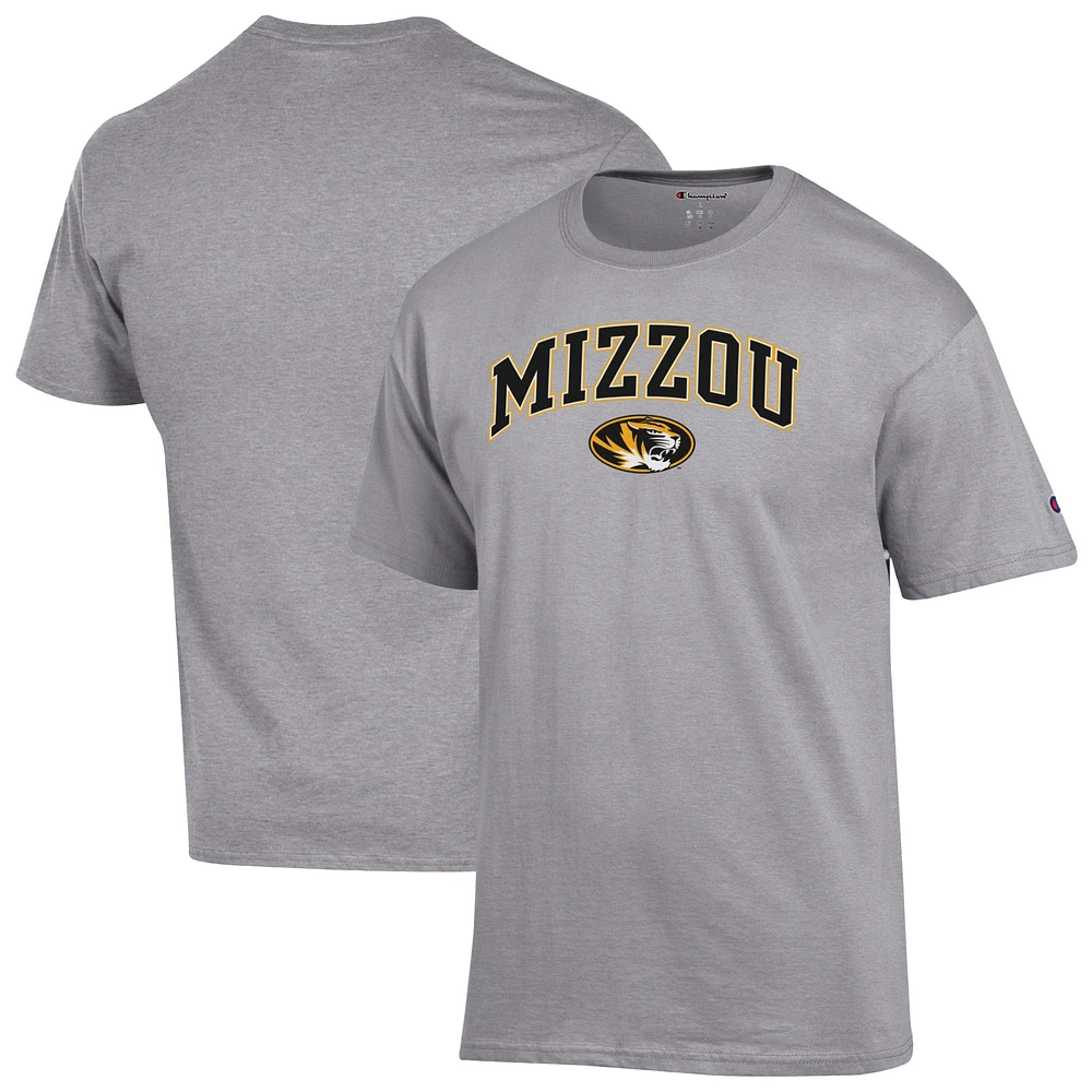 T-shirt Champion Heather Grey Missouri Tigers Arch Over Logo pour homme