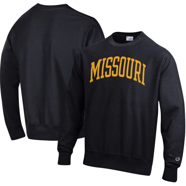 Sweat-shirt noir Champion Missouri Tigers Arch Reverse Weave pour homme