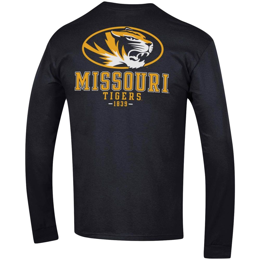 Men's Champion Black Missouri Tigers Team Stack Long Sleeve T-Shirt