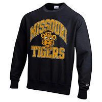 Men's Champion Black Missouri Tigers Vault Late Night Reverse Weave Pullover Sweatshirt