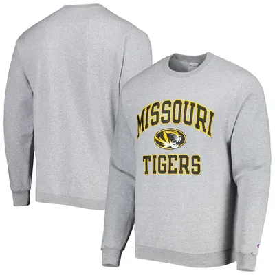 Men's Champion Heather Gray Missouri Tigers High Motor Pullover Sweatshirt