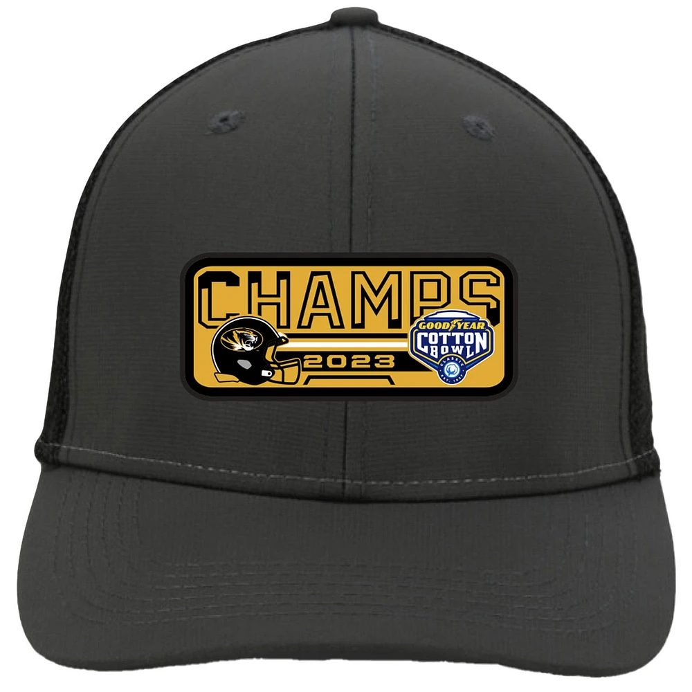 Men's  Charcoal Missouri Tigers 2023 Cotton Bowl Champions Locker Room Adjustable Hat