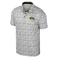 Men's Colosseum Black Missouri Tigers It's Time! Allover Print Polo