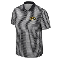 Men's Colosseum Black Missouri Tigers Striped Polo