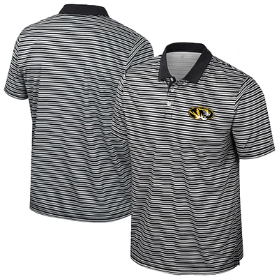 Men's Colosseum Black Missouri Tigers Striped Polo