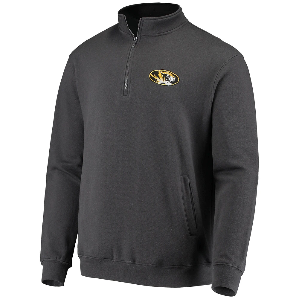 Men's Colosseum Charcoal Missouri Tigers Tortugas Logo Quarter-Zip Jacket