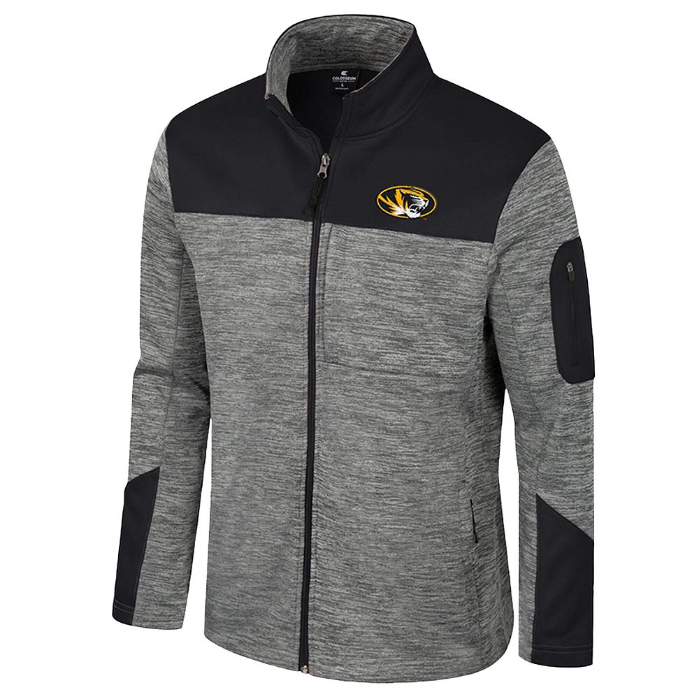 Men's Colosseum  Gray/Black Missouri Tigers Guard Full-Zip Jacket