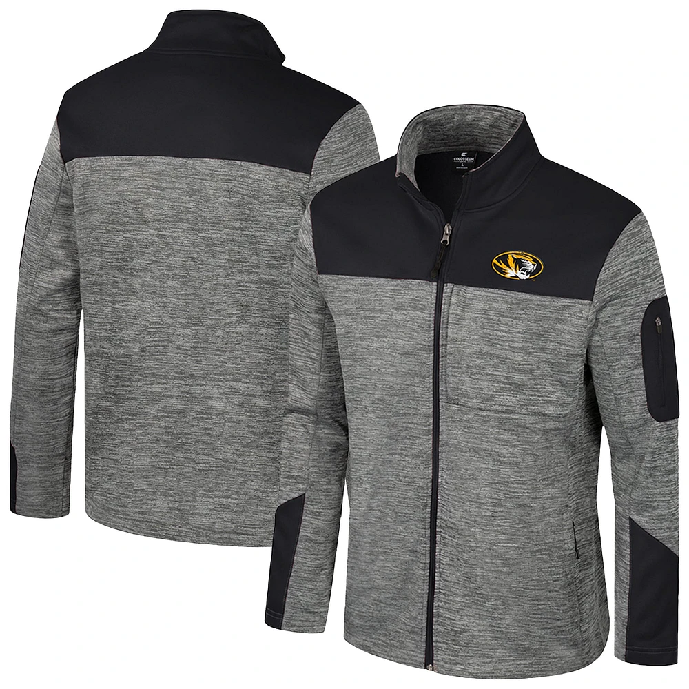 Men's Colosseum Gray/Black Missouri Tigers Guard Full-Zip Jacket