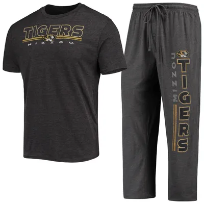 Missouri Tigers Concepts Sport Meter T-Shirt & Pants Sleep Set - Heathered Charcoal/Black