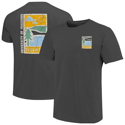 T-shirt graphite pour homme, confort, couleurs minimalistes, effet vieilli, Missouri Tigers