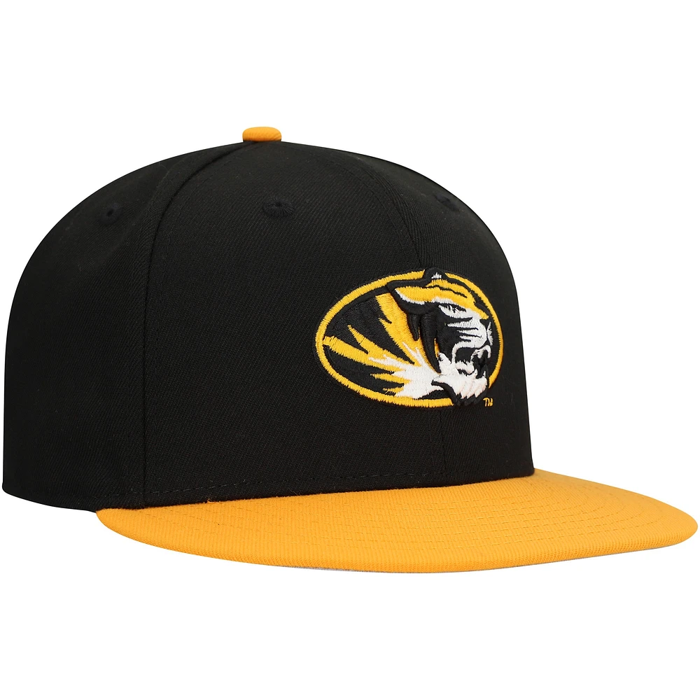 Casquette à visière plate New Era noire/dorée avec logo Missouri Tigers 9FIFTY pour homme