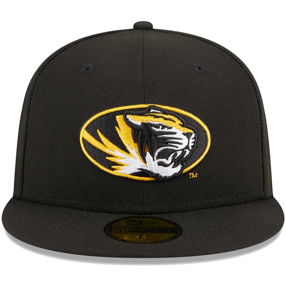 Casquette ajustée 59FIFTY Missouri Tigers de New Era pour homme, noire