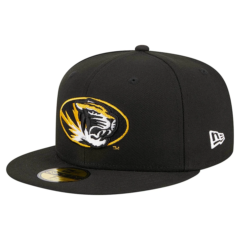 Casquette ajustée 59FIFTY Missouri Tigers de New Era pour homme, noire